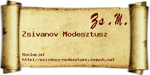 Zsivanov Modesztusz névjegykártya